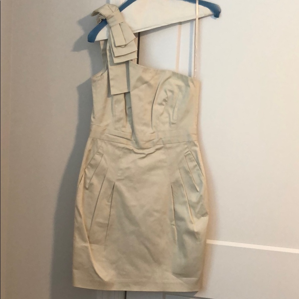 French Connection One Shoulder Off White Dress